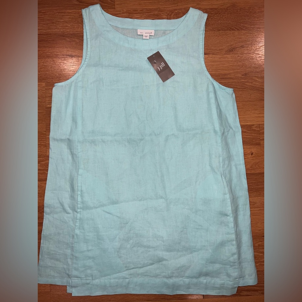 J. Jill Aqua Linen Top - Picture 5 of 8
